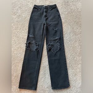 PacSun 90s Boyfriend Black Distressed Straight Leg Jeans